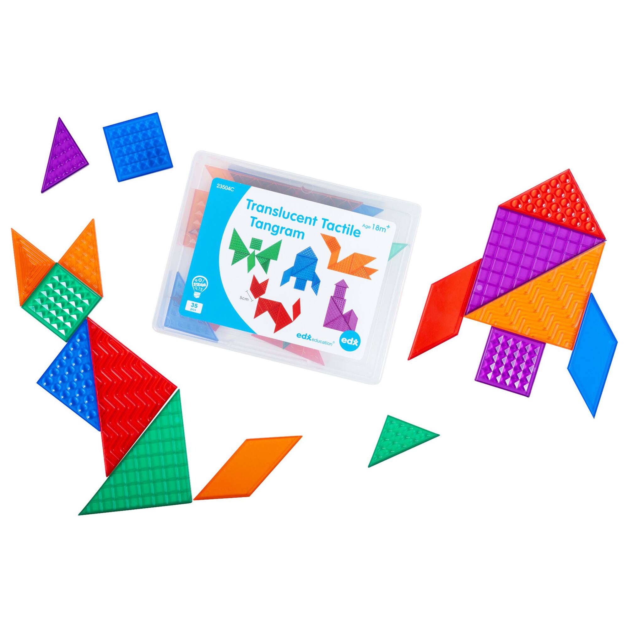 edxeducation® Translucent Tactile Tangrams Set